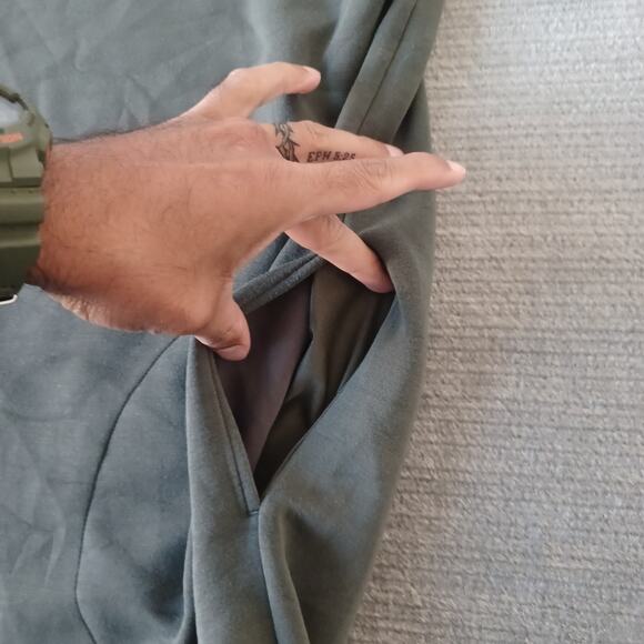 Spanx Air Essentials Sweater Dress Womens M Gray Crew Neck Casual Stretch Pocket - Picture 4 of 9